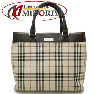 Burberry Nova Check Tote Bag Canvas Leather Beige Tan Brown